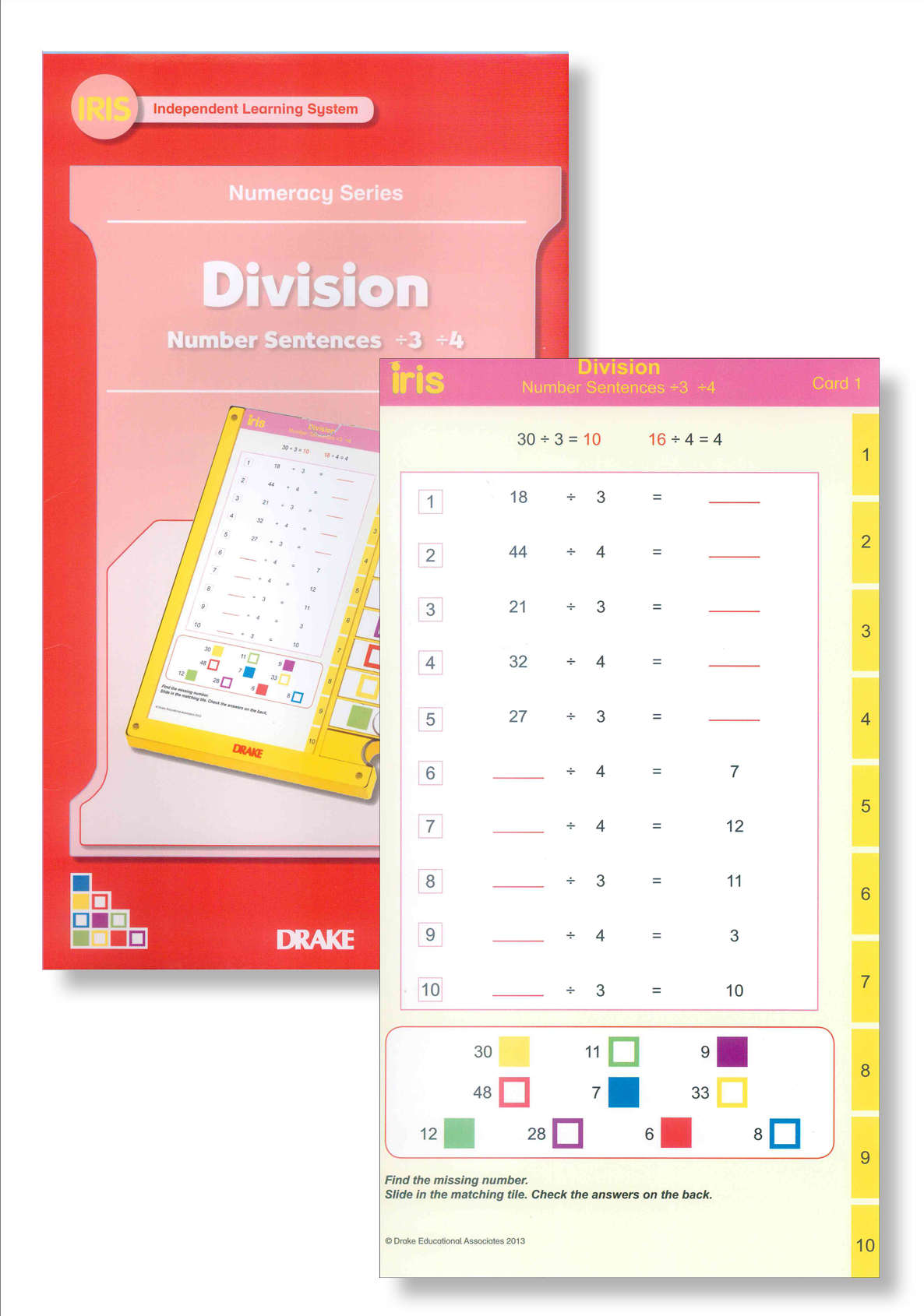 Iris Study Cards: Early Numeracy Year 3 - Division